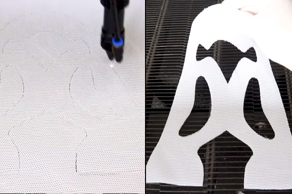 夹棉网布激光裁剪设备—网布激光切割机