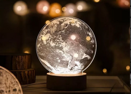 激光雕刻亚克力夜灯 夜晚有你相伴